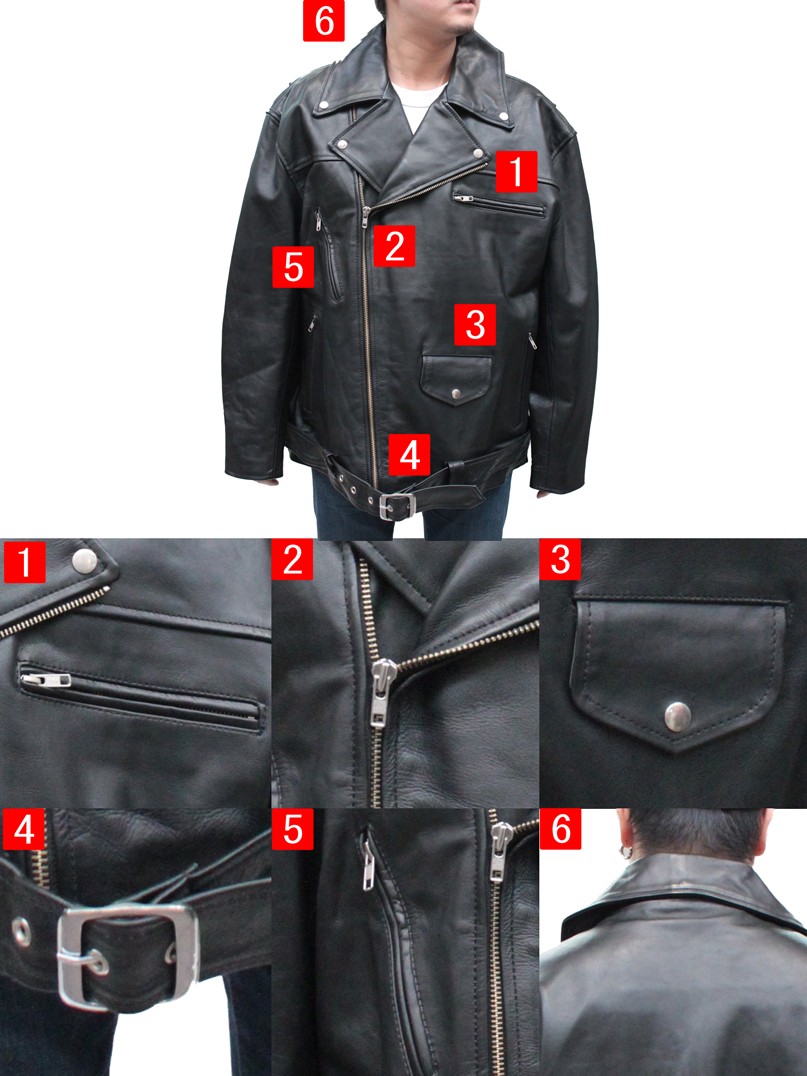 Mo-LAWS 大きいサイズ レザージャケット メンズ ダブルライダース