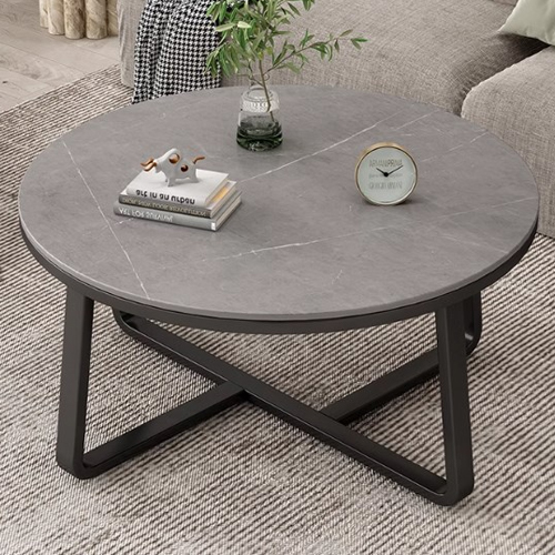 期間限定セール☆ローテーブル 丸 センターテーブル セラミック 石目調