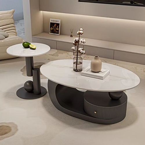 10%OFF期間限定☆レビュー特典・センターテーブル 大理石調 ロー