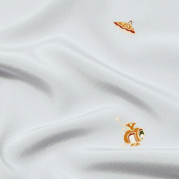 Prices down2）正絹 小紋 反物 着物「白菫 飛び柄、宝尽くし」日本製