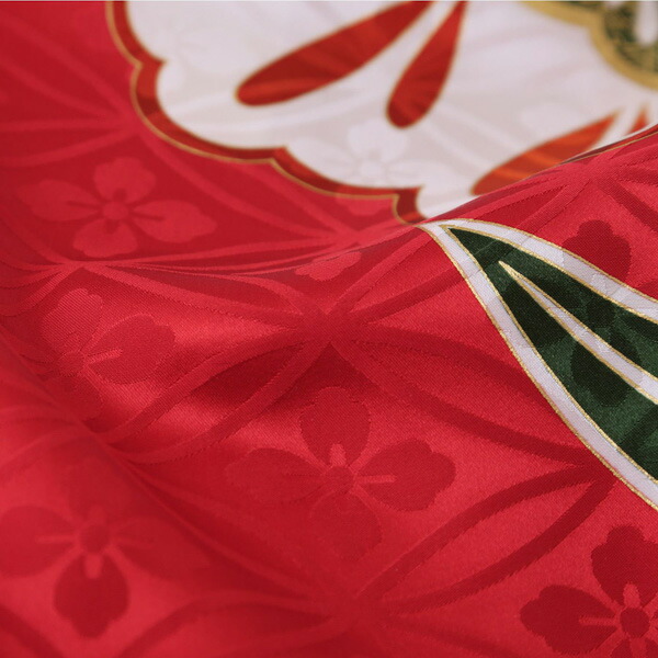 未仕立て 振袖 22点セット赤 吉澤の本格型友禅 松竹梅仮絵羽 振り袖