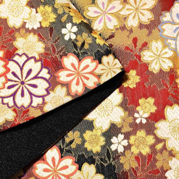 振袖 帯「赤×黒 桜尽くし」日本製 西陣織 西陣織証紙番号 No.1810 浅田