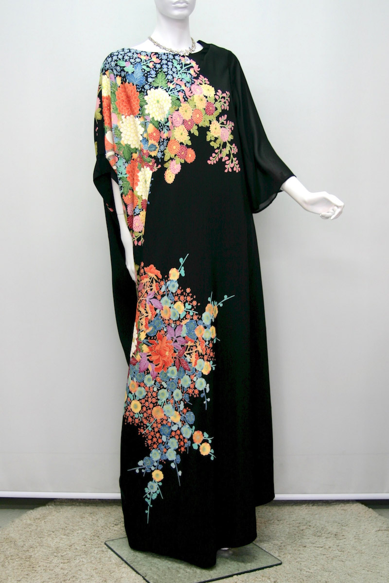 116一点物の正絹留袖ドレス【着物リメイクドレス 和ドレス 結婚式 母親