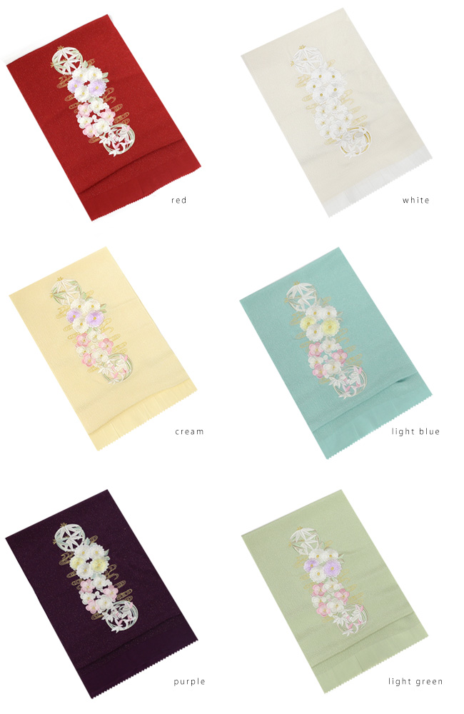 kimono cafe（キモノカフェ） 振袖 帯揚げ 正絹金通し 四君子 刺繍 帯