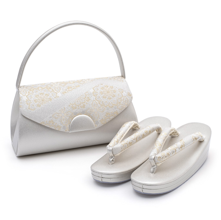 草履バッグ セット 佐賀錦 銀 シルバー 金 ゴールド フリーサイズ 日本