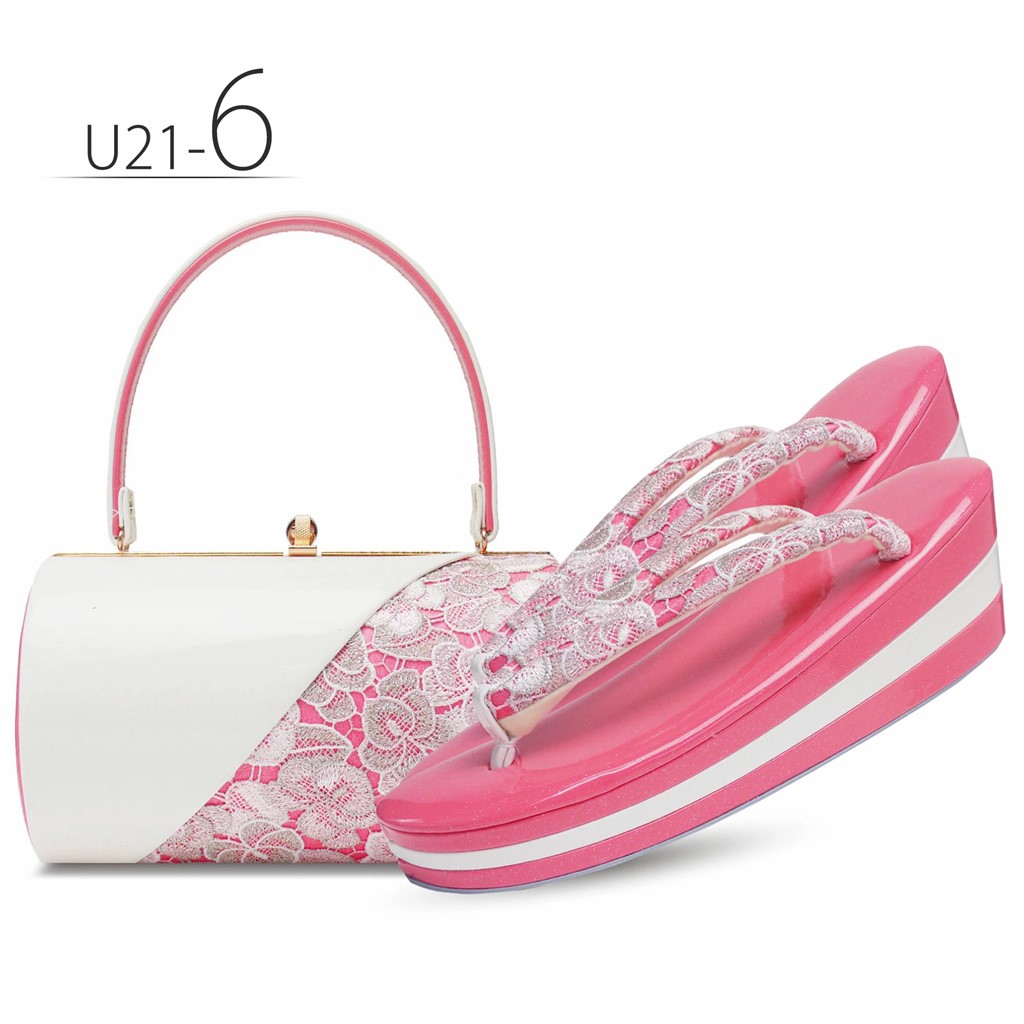 NISHIORI 草履バッグセット レース×エナメル 選べる 7色 振袖用 ラメ