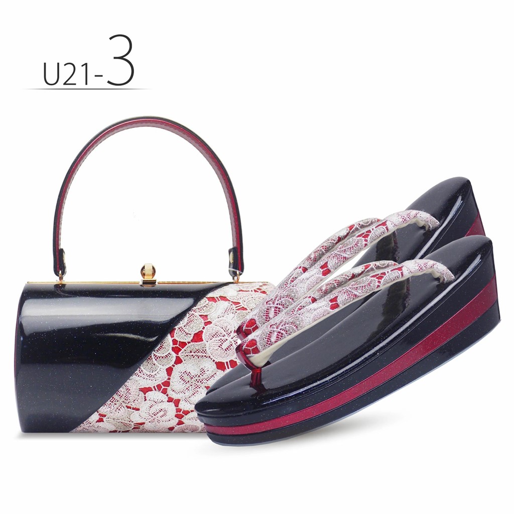 NISHIORI 草履バッグセット レース×エナメル 選べる 7色 振袖用 ラメ