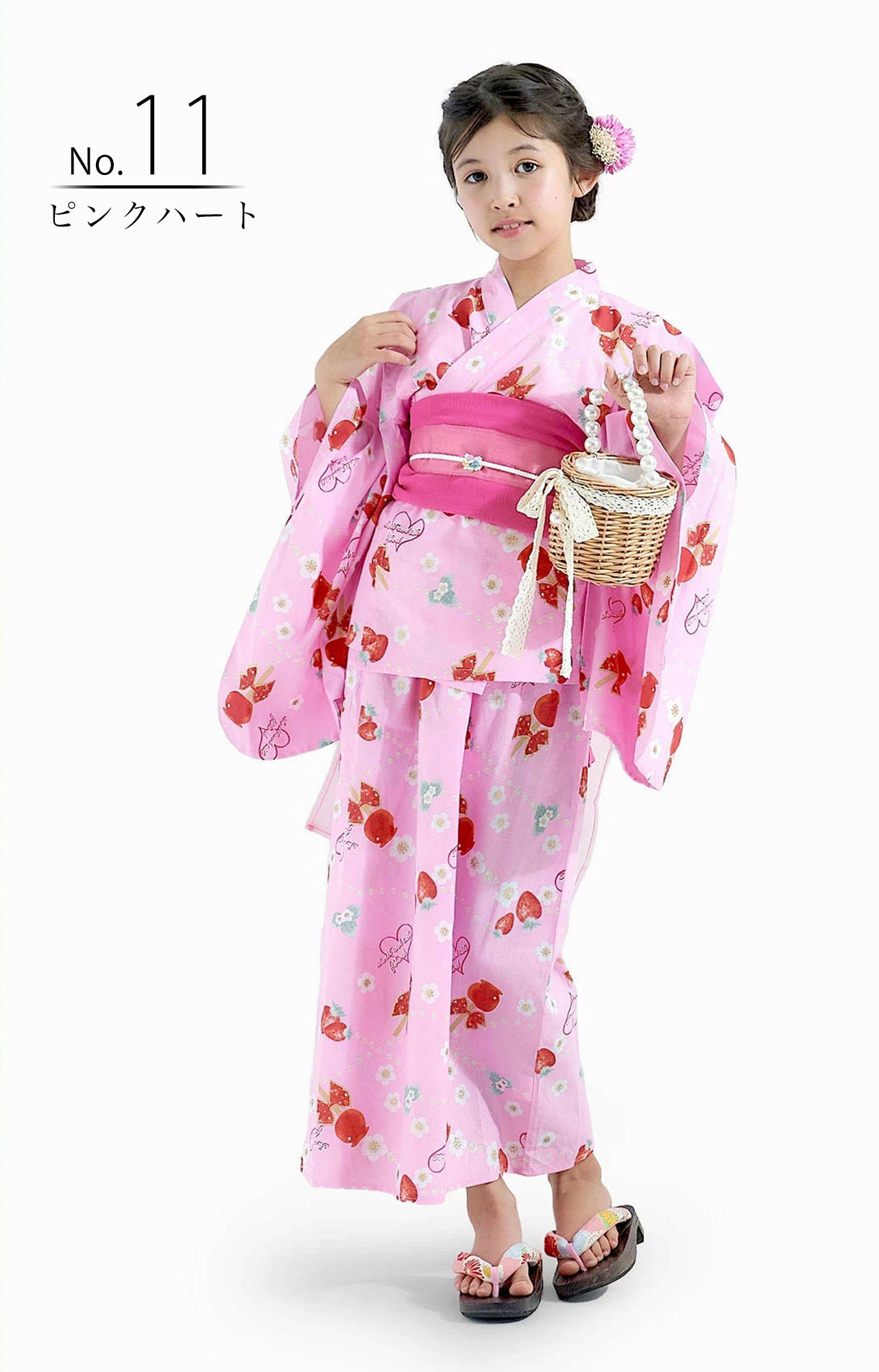 NISHIORI キッズ 子供 2way 子供浴衣 ドレス 4点セット 兵児帯2本 色柄