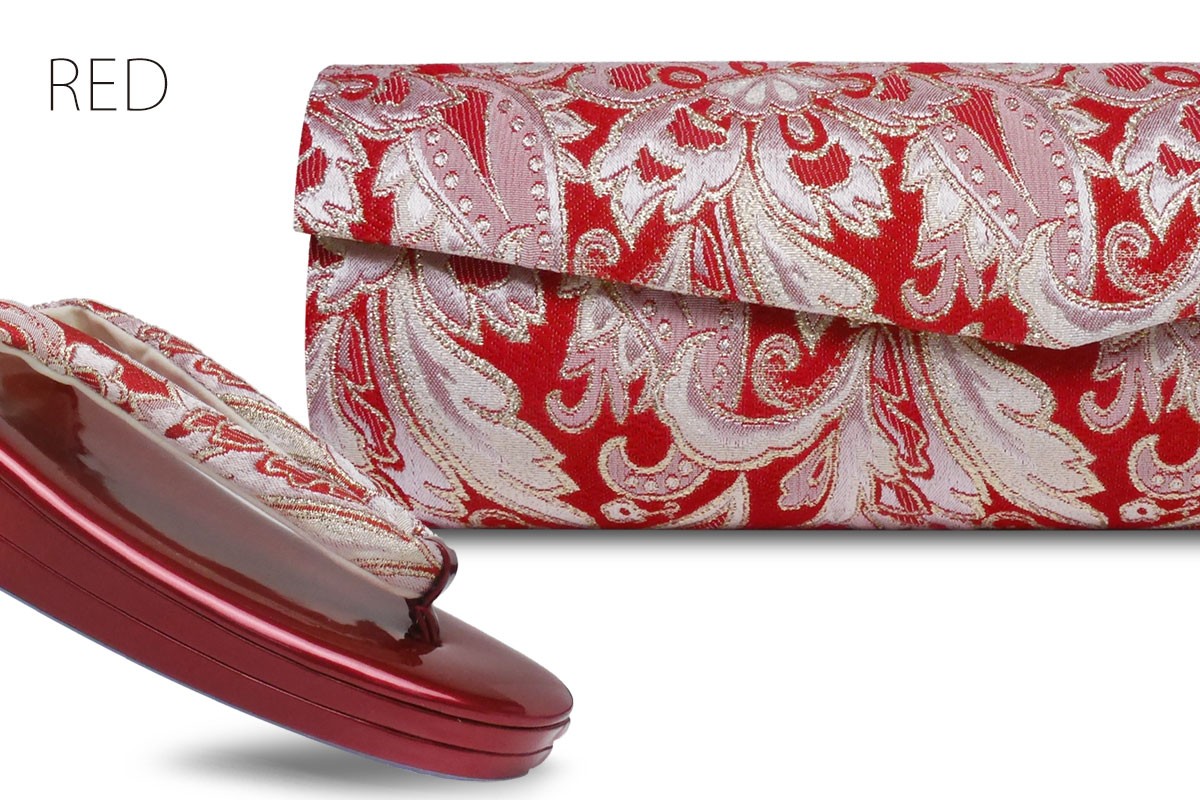 NISHIORI クラッチ バッグ タイプ 草履バッグ セット 唐草 帯地