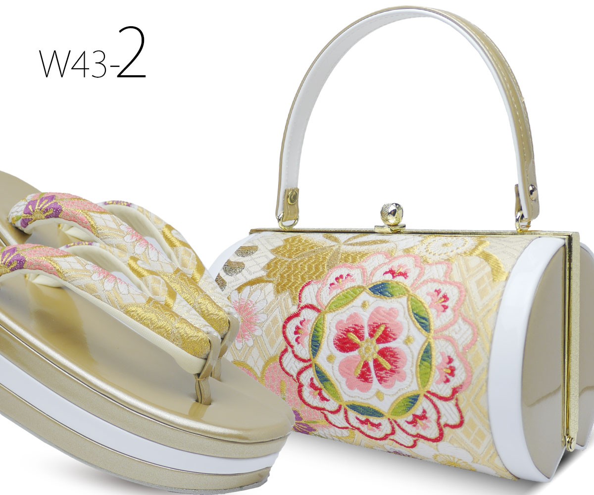 NISHIORI 草履バッグセット 帯地使用 3枚芯 厚底 選べる 4サイズ S M L