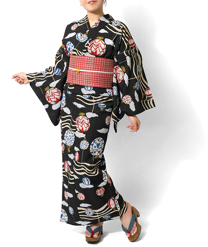 浴衣 tsumori chisato セオアルファ 気球 黒 黒地 レディース 30代 40