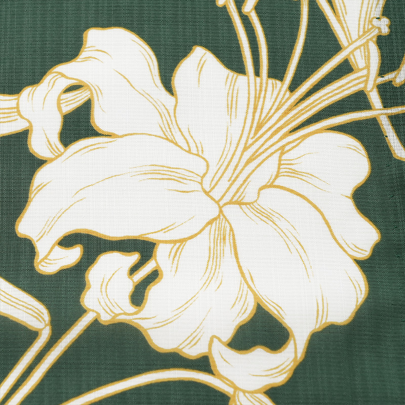 撫松庵 アウトラインリリー 緑 花 百合 セオアルファ 単衣 夏着物 浴衣