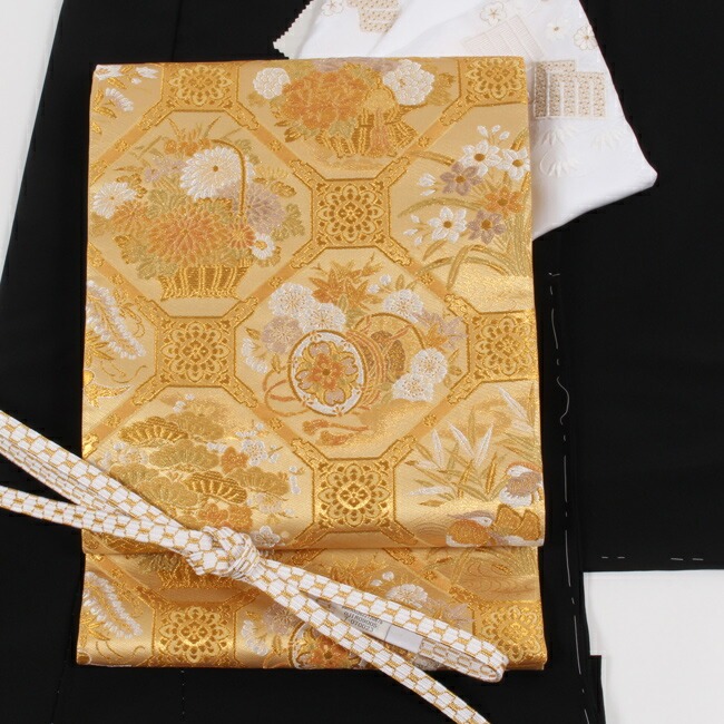 きもの 和 袋帯 梅垣織物 西陣織 正絹 フォーマル 春秋格天井文 金