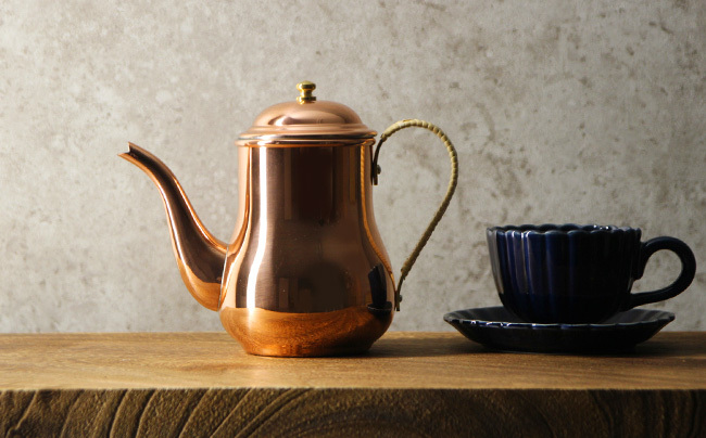 新光堂 純銅 コーヒーポット 740ml S-830P(銅製 ポット コーヒー