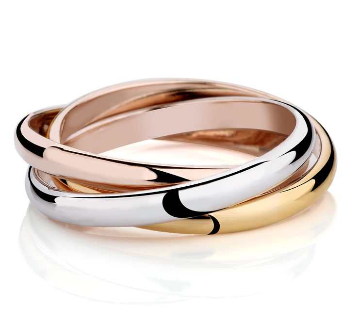 指輪 リング 3連 3色 ゴールド シルバー ピンクゴールド 可愛い