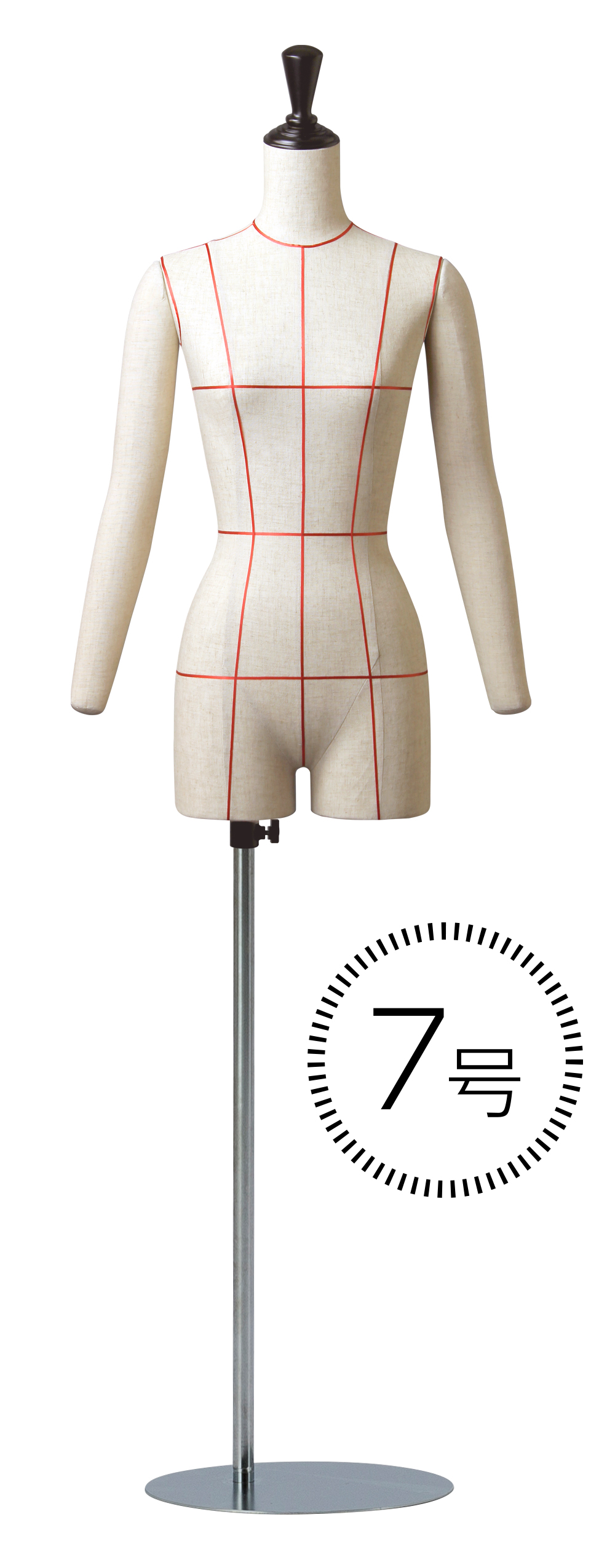 洋裁用ボディ 裁断ライン 婦人 芯地マネキン 腕付き股ありトルソー 丸