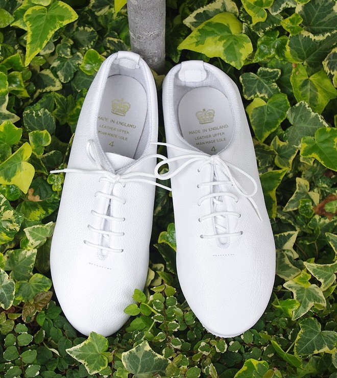 英国製 クラウン ジャズシューズ 皮革シューズ 牛革 ホワイト 白