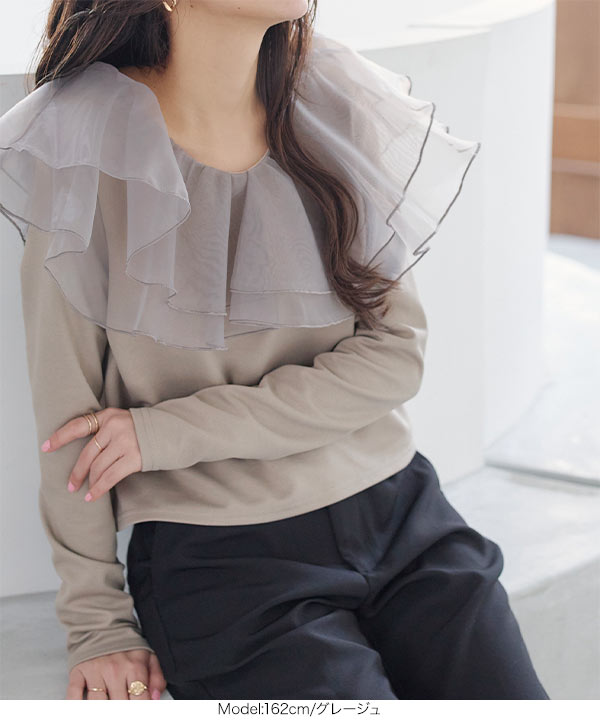 KOBE LETTUCE（神戸レタス） シアーフリルトップス レディース 長袖 40