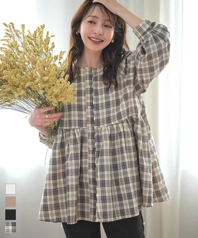 KOBE LETTUCE（神戸レタス） ブラウス レディース 長袖 スカラップ