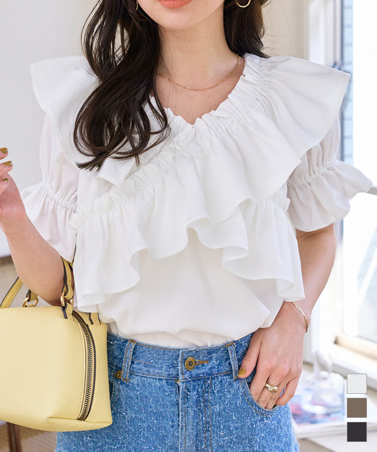 KOBE LETTUCE（神戸レタス） トップス ブラウス レディース 黒 白