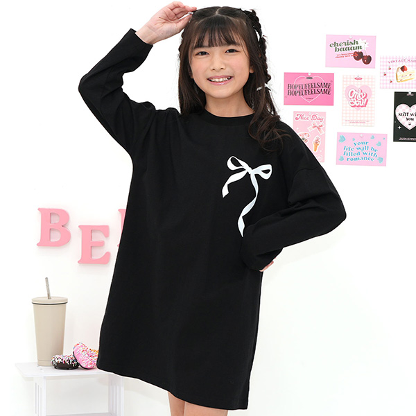 Bee des Bee 【クーポンで60％OFF】 プリントワンピース 長袖 子供服