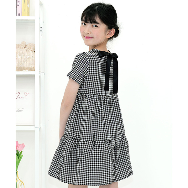 Bee des Bee ティアードリボンワンピース 半袖 子供服 キッズ ジュニア