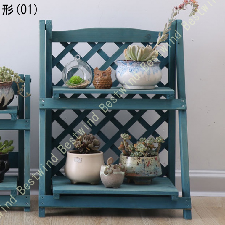 フラワースタンド 木製 ガーデンラック 2段タイプ ガーデニング 棚