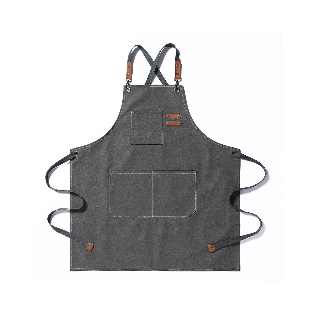 エプロン レディース X型 ワークエプロン 作業用 キャンバス カフェ