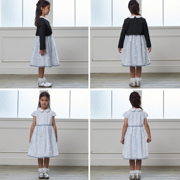 petit main プティマイン フラワー刺しゅうOP+衿つきJKセット 110 120