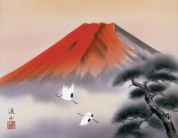 額 赤富士飛鶴 伊藤渓山 富士山 : 表具店 高梧堂 - 通販 - Yahoo