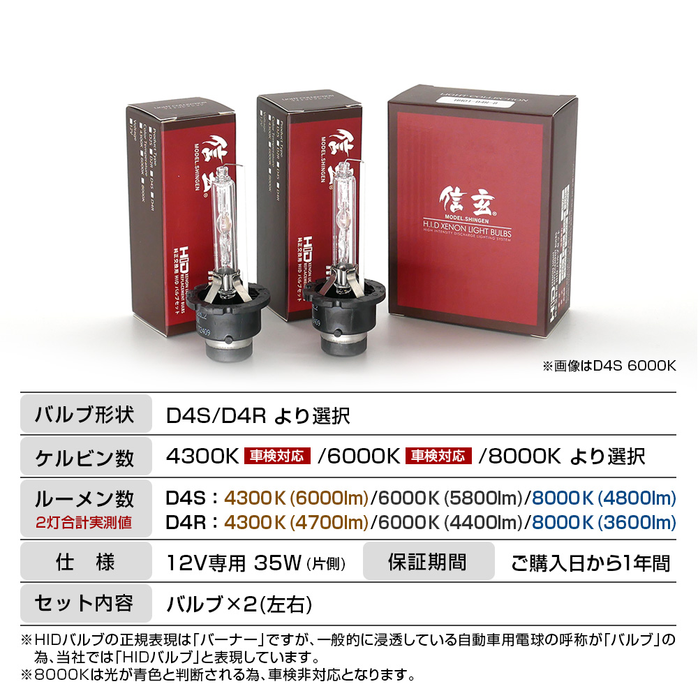 信玄 今月15%OFFcp 86 (ZN6)に適合 純正交換HIDバルブ D4S 6000K