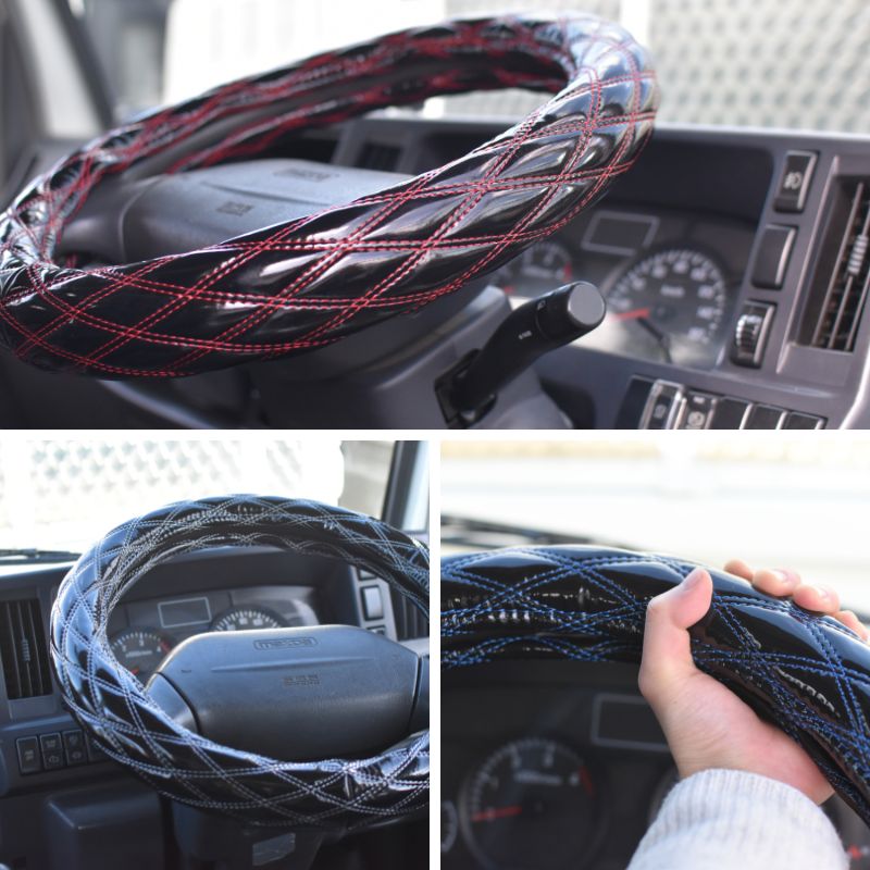 エナメル ハンドルカバー トラック 軽トラ 大型 軽自動車 車 ブラック