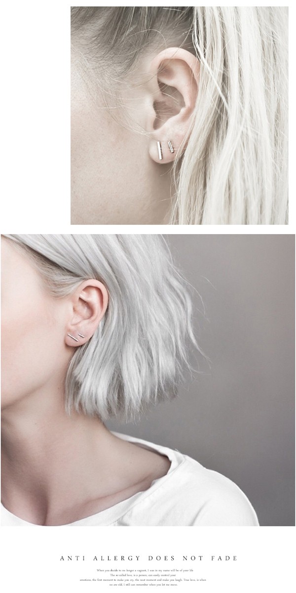 シルバー925 T字型ピアス 2個セット イアリング ユニセックス メンズ