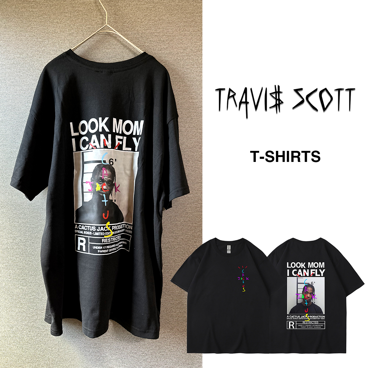 SALE トラヴィススコット Tシャツ ブラック Travis Scott フォト