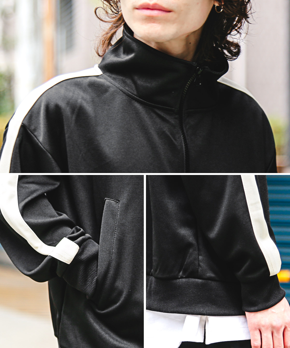 トラックジャケット メンズ アウター ジャージ ライン バイカラー