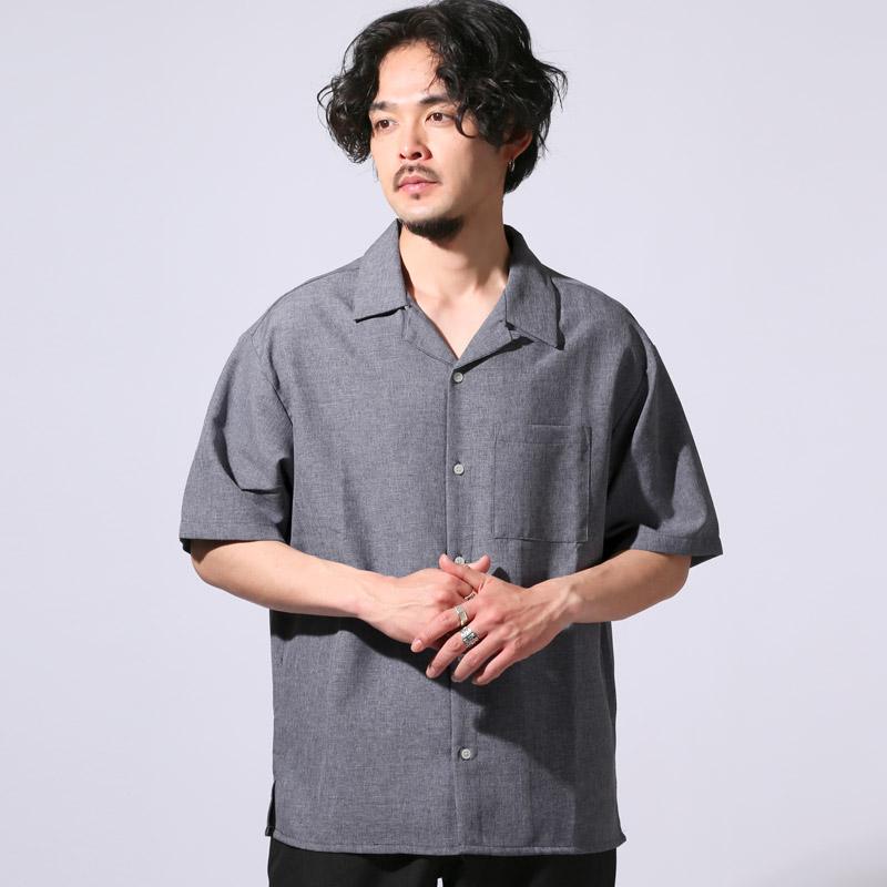 ボトムス別売り】半袖シャツ 開襟シャツ オープンカラーシャツ メンズ