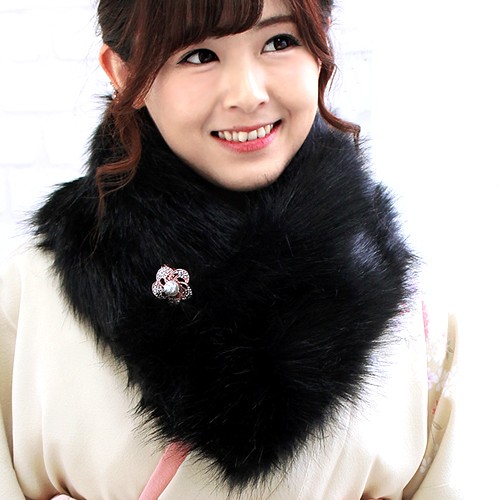 ティペット ファー マフラー レディース 冬 用 フェイクファー 厚手