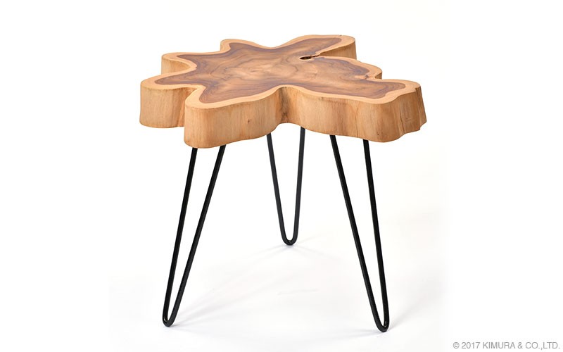 アジアン家具 サイドテーブル 机 花瓶台 おしゃれ 玄関 チーク無垢木製