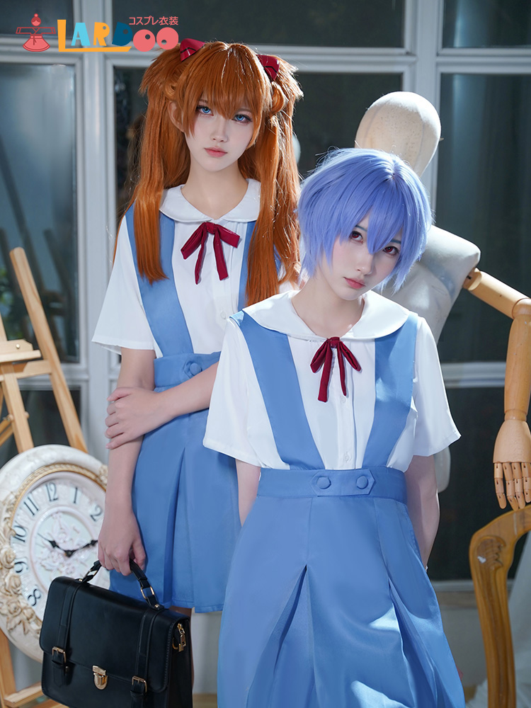 新世紀エヴァンゲリオン アスカ/綾波レイ 学校制服コスチューム エヴァ
