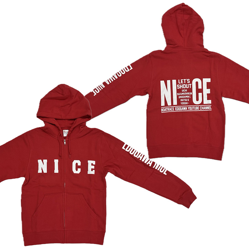ういちの江戸川ナイスぅ〜っ！グッズ Type2 ジップアップパーカー 赤