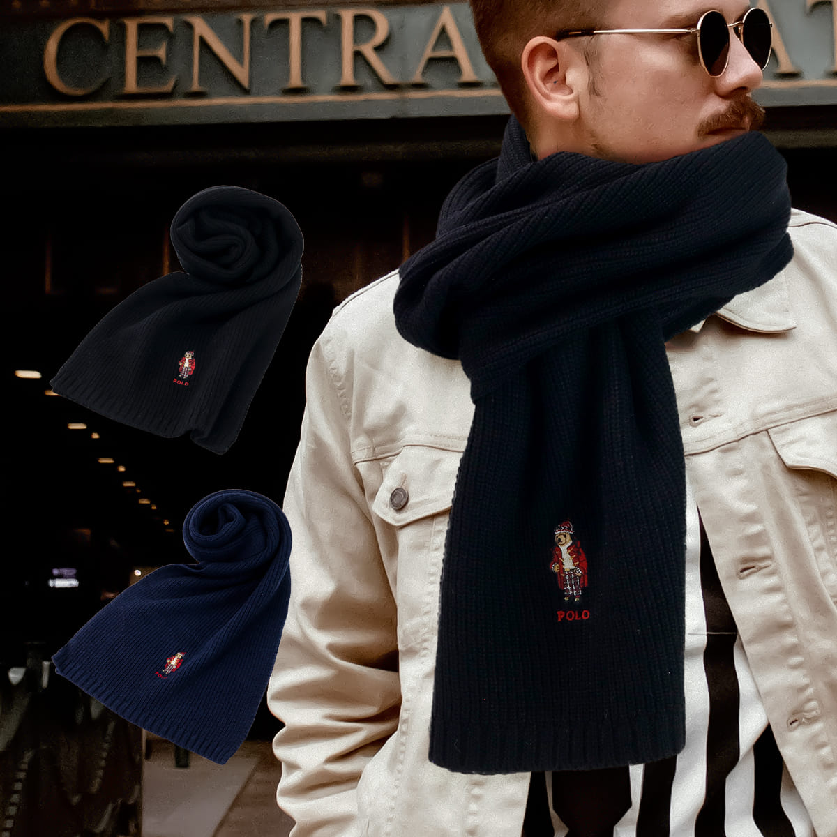 ラルフローレン マフラー レディース POLO RALPH LAUREN ポロベア 刺繍