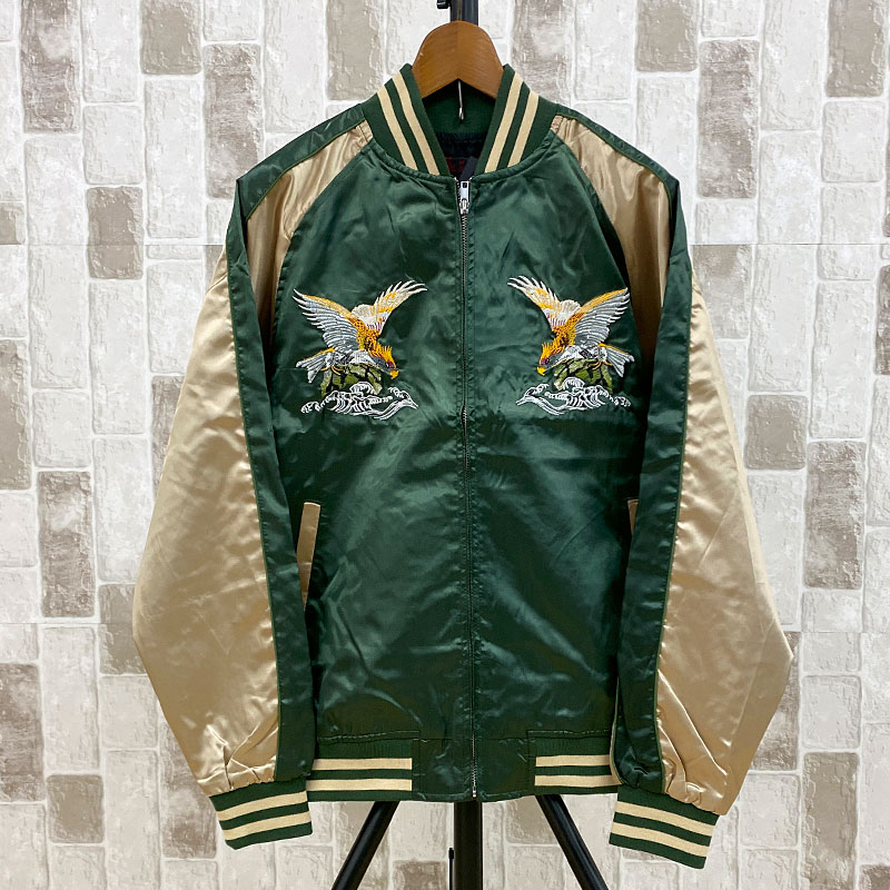 スカジャン メンズ 和柄 鷹 虎 鳳凰 鯉 風雷神 サテン生地 刺繍 男女