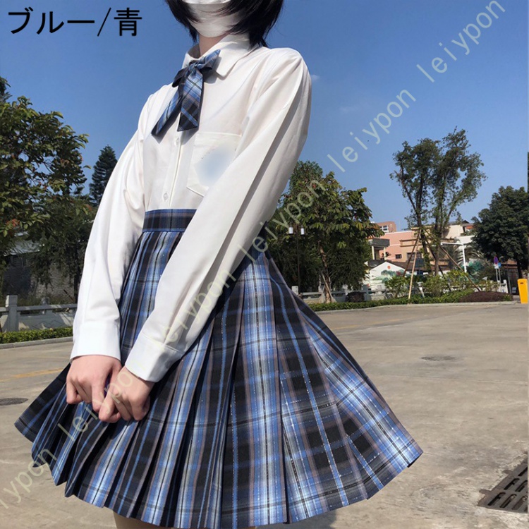 プリーツスカート ミニ チェック柄 プリーツ ハイウェスト 通学 女子