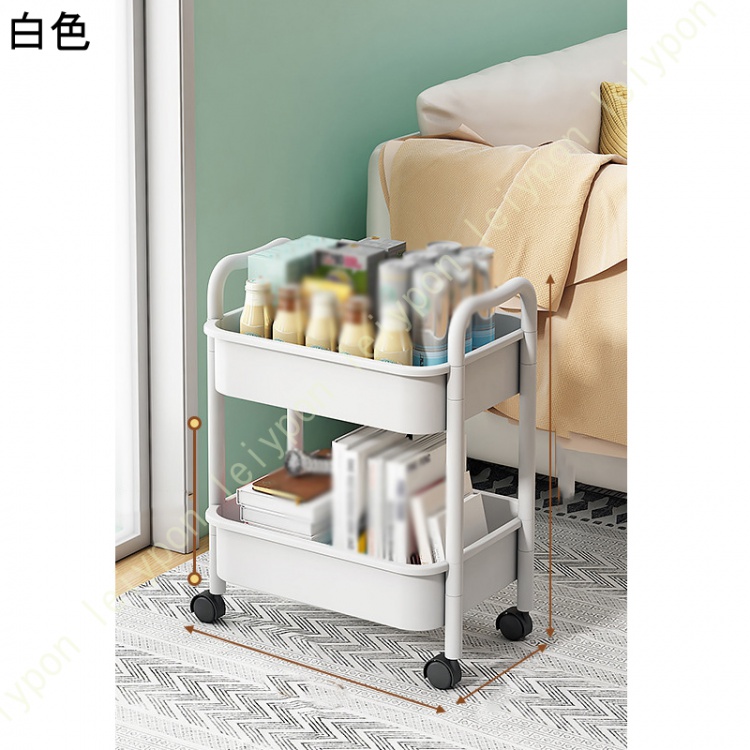 2段 キッチンワゴン バスケットラック トローリー キッチン収納カート