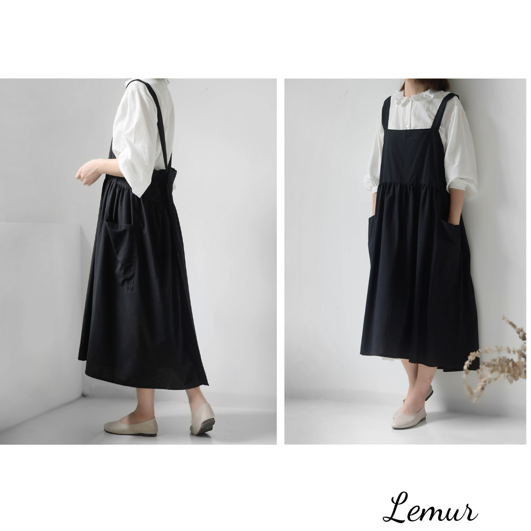 エプロン かぶるだけ ワンピース おしゃれ 保育士 ガーリーh型 大きい