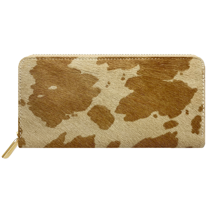 財布 長財布 メンズ レディース 本革 ハラコ ラウンドファスナー