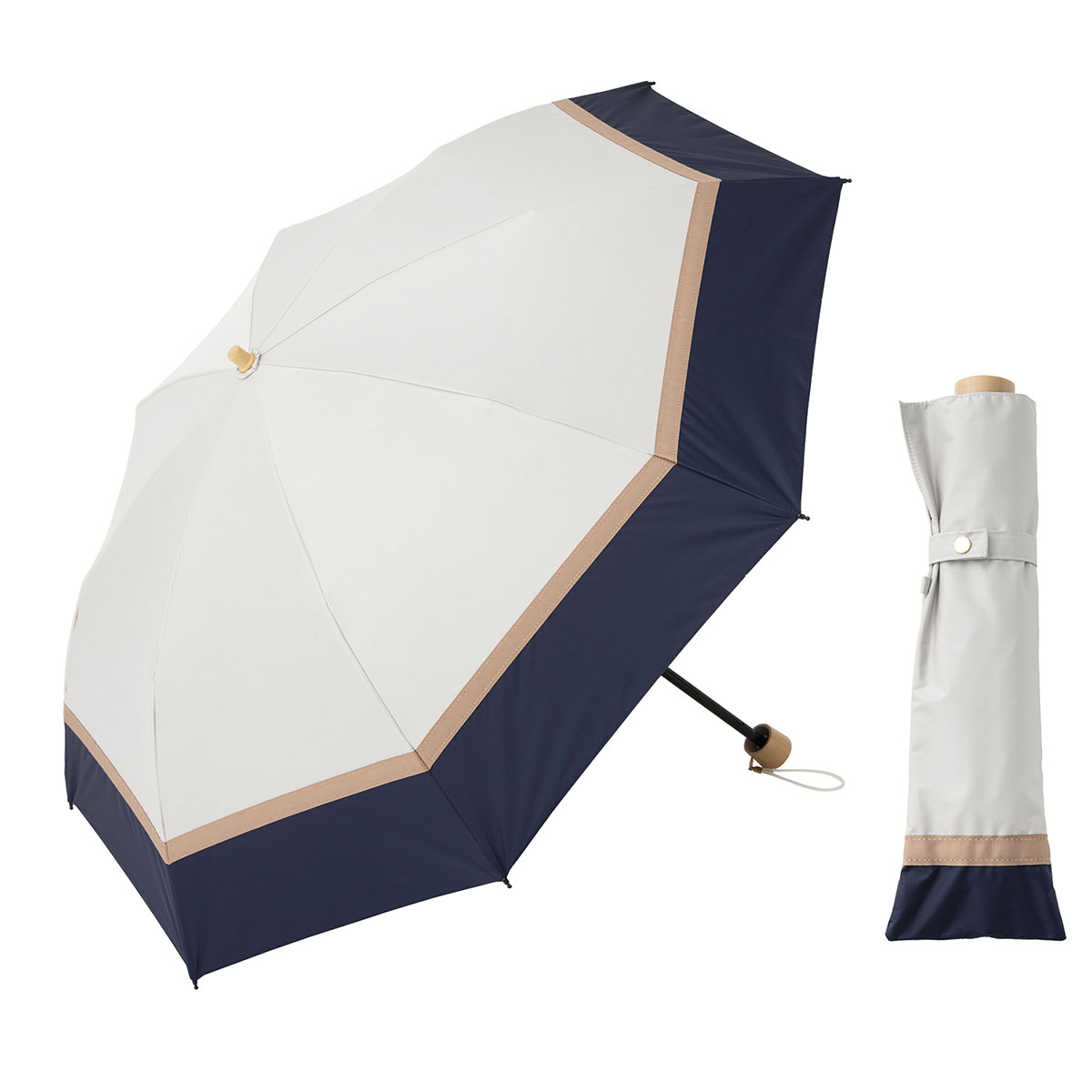 Lieben（リーベン） 日傘 折りたたみ 50cm×8本骨 UV遮熱遮光折傘