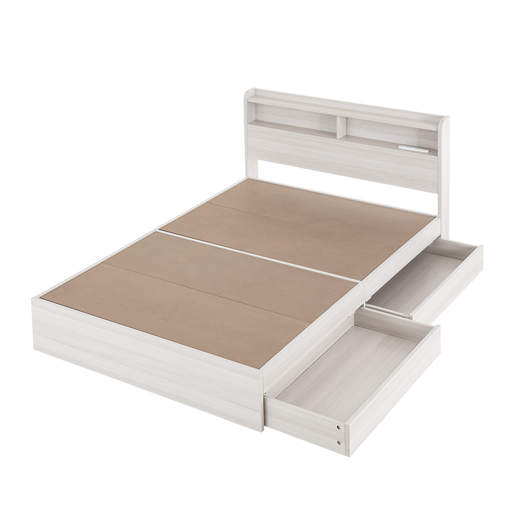 即日発送／日時指定OK】 収納付きベッドフレーム セミダブル USB