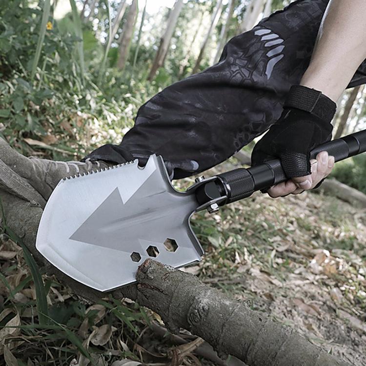 多機能シャベル 組立式 折り畳みスコップ 組立長さ76cm 鍬/斧/鋸