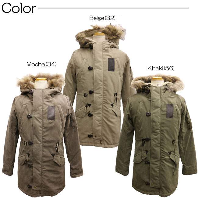 リアルファー付き 裏ボア ライナー付 モッズコート レディース【13332